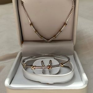 sterling silver, diamond jewelry set
